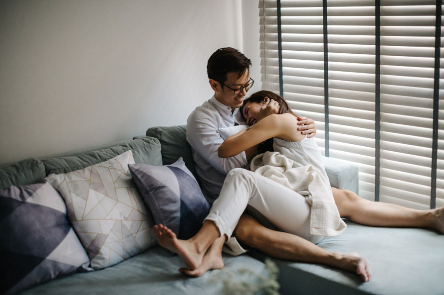 intimate at home singapore pre wedding photography