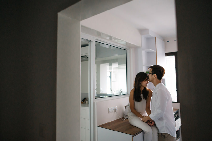intimate at home singapore pre wedding photography