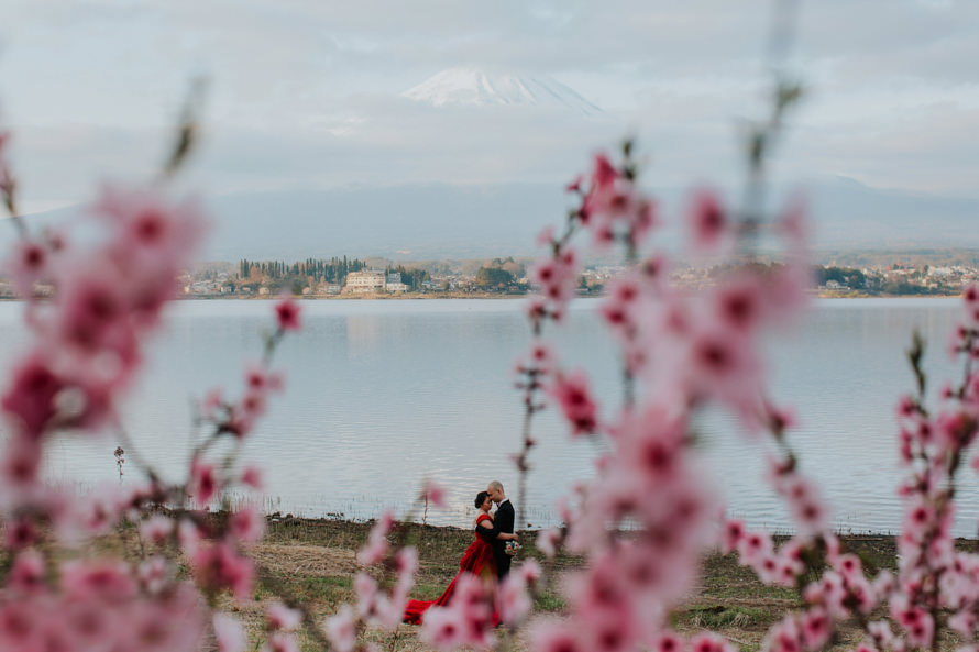Mount Fuji Tokyo Japan Sakura Pre Wedding Photography