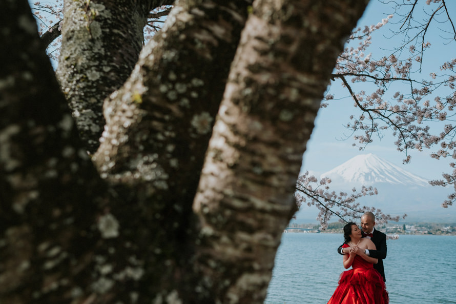 Mount Fuji Tokyo Japan Sakura Pre Wedding Photography