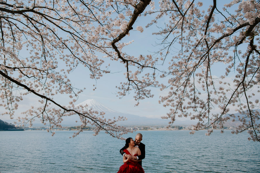 Mount Fuji Tokyo Japan Sakura Pre Wedding Photography