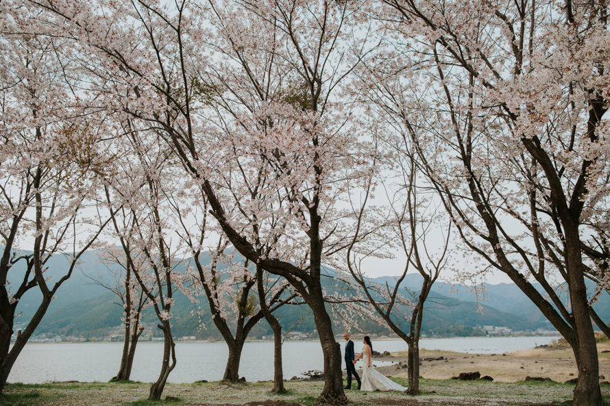 Mount Fuji Tokyo Japan Sakura Pre Wedding Photography